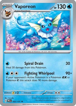Vaporeon (022/131) [Scarlet & Violet: Prismatic Evolutions] - The Mythic Store | 24h Order Processing