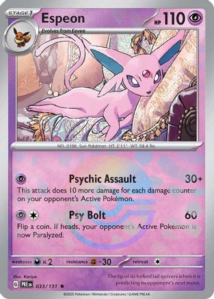 Espeon (033/131) (Poke Ball Pattern) [Scarlet & Violet: Prismatic Evolutions] - The Mythic Store | 24h Order Processing