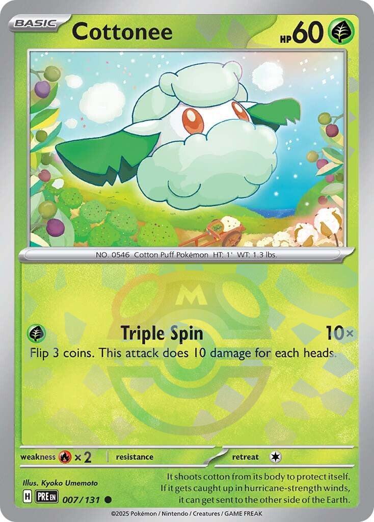 Cottonee (007/131) (Master Ball Pattern) [Scarlet & Violet: Prismatic Evolutions] - The Mythic Store | 24h Order Processing