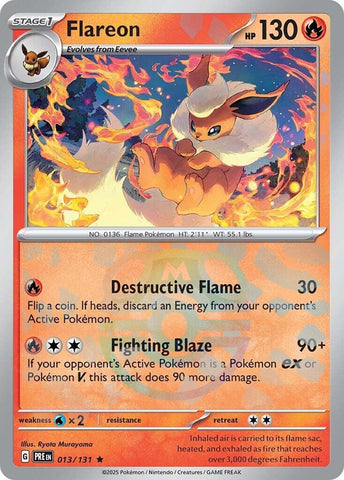 Flareon (013/131) (Master Ball Pattern) [Scarlet & Violet: Prismatic Evolutions] - The Mythic Store | 24h Order Processing