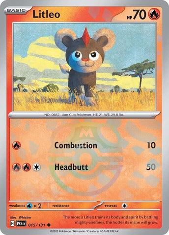 Litleo (015/131) (Master Ball Pattern) [Scarlet & Violet: Prismatic Evolutions] - The Mythic Store | 24h Order Processing