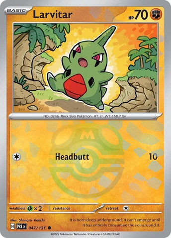 Larvitar (047/131) (Master Ball Pattern) [Scarlet & Violet: Prismatic Evolutions] - The Mythic Store | 24h Order Processing