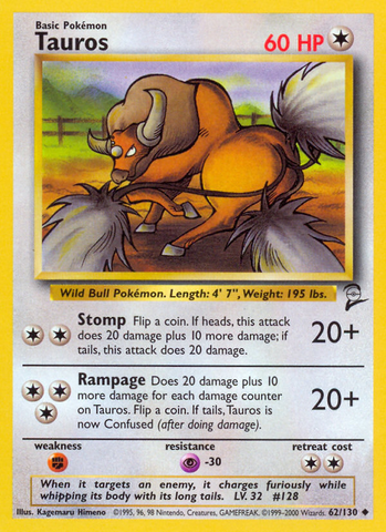 Tauros (62/130) [Base Set 2] - The Mythic Store | 24h Order Processing