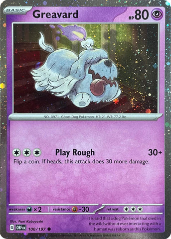 Greavard (100/197) (Cosmos Holo) (Deck Exclusive) [Scarlet & Violet: Obsidian Flames] - The Mythic Store | 24h Order Processing