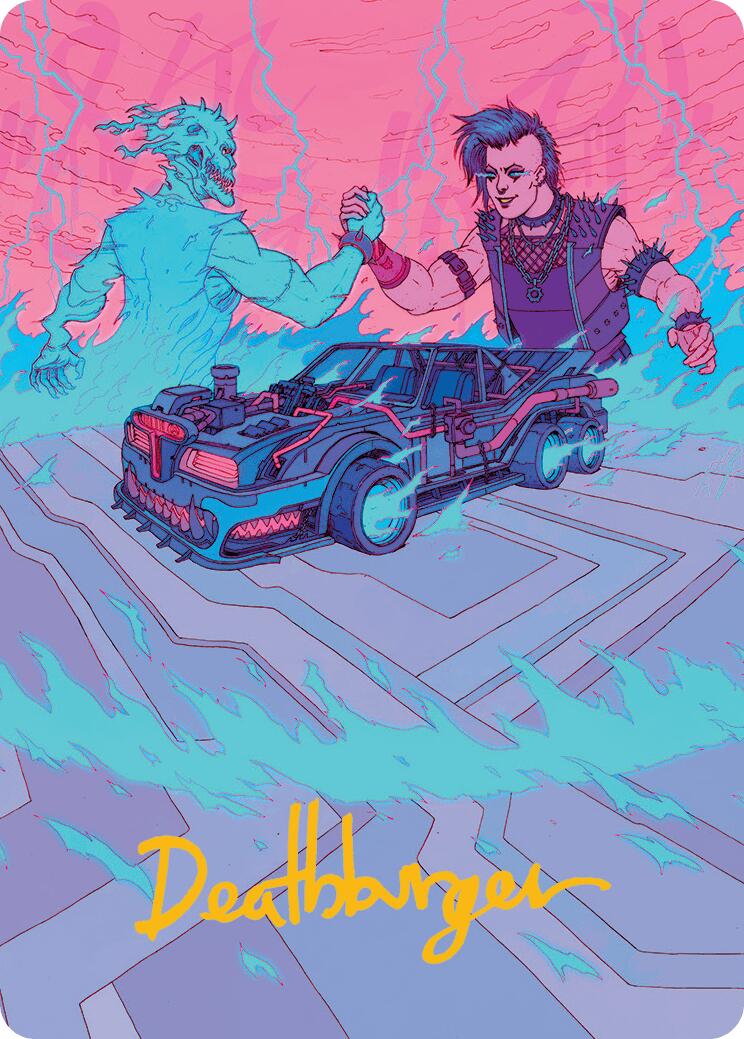 Demonic Junker Art Card (Gold-Stamped Signature) [Aetherdrift Art Series] - The Mythic Store | 24h Order Processing