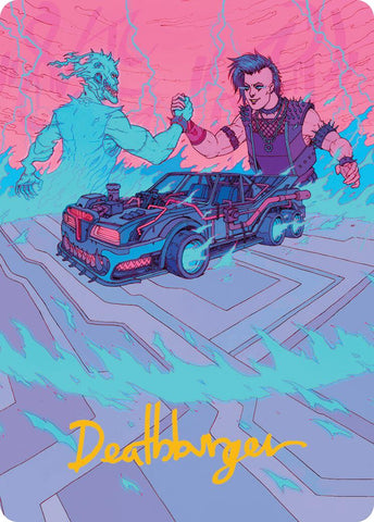 Demonic Junker Art Card (Gold-Stamped Signature) [Aetherdrift Art Series] - The Mythic Store | 24h Order Processing