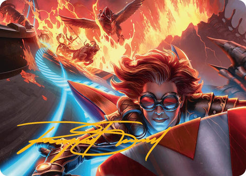 Outpace Oblivion Art Card (Gold-Stamped Signature) [Aetherdrift Art Series] - The Mythic Store | 24h Order Processing