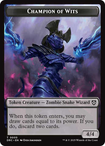 Champion of Wits // Zombie (0003) Double-Sided Token [Aetherdrift Commander Tokens] - The Mythic Store | 24h Order Processing
