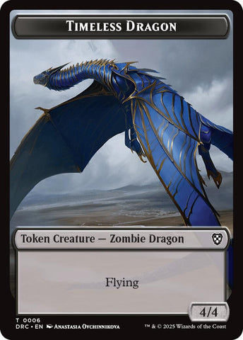 Timeless Dragon // Zombie (0007) Double-Sided Token [Aetherdrift Commander Tokens] - The Mythic Store | 24h Order Processing