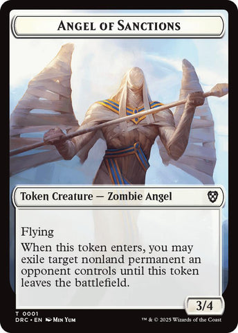 Angel of Sanctions // Zombie (0003) Double-Sided Token [Aetherdrift Commander Tokens] - The Mythic Store | 24h Order Processing