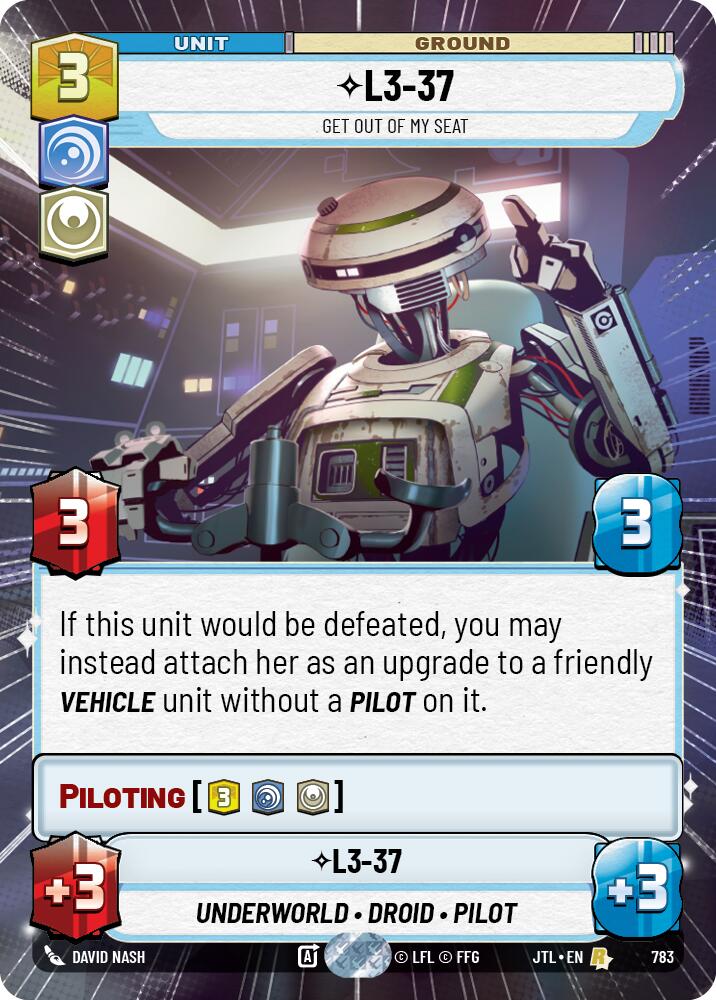 L3-37 - Get Out Of My Seat (783) (Hyperspace Foil) (783) [Jump to Lightspeed] - The Mythic Store | 24h Order Processing
