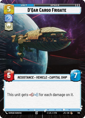 D'Qar Cargo Frigate (786) (Hyperspace Foil) (786) [Jump to Lightspeed] - The Mythic Store | 24h Order Processing