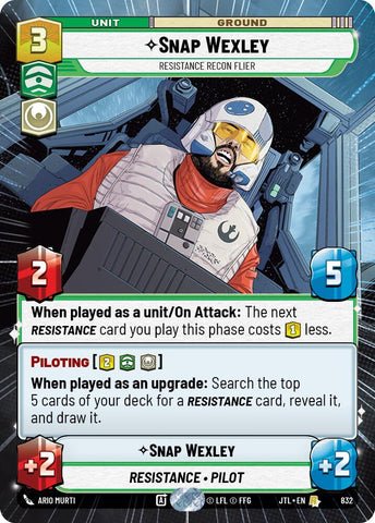 Snap Wexley - Resistance Recon Flier (832) (Hyperspace Foil) (832) [Jump to Lightspeed] - The Mythic Store | 24h Order Processing