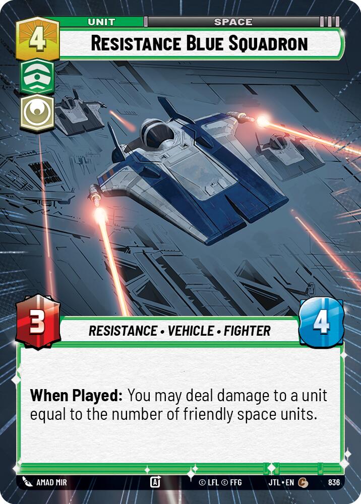 Resistance Blue Squadron (836) (Hyperspace Foil) (836) [Jump to Lightspeed] - The Mythic Store | 24h Order Processing