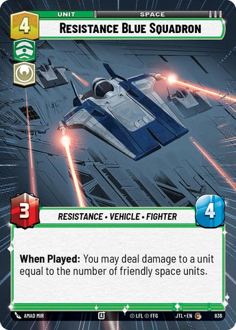 Resistance Blue Squadron (836) (Hyperspace Foil) (836) [Jump to Lightspeed] - The Mythic Store | 24h Order Processing