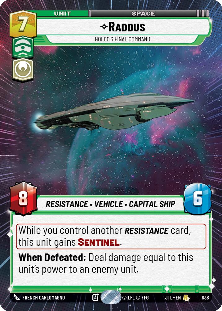 Raddus - Holdo's Final Command (838) (Hyperspace Foil) (838) [Jump to Lightspeed] - The Mythic Store | 24h Order Processing
