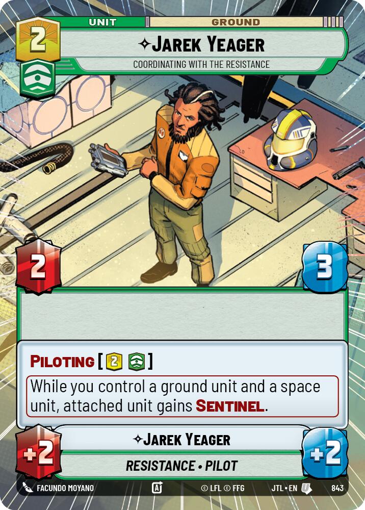 Jarek Yeager - Coordinating With The Resistance (843) (Hyperspace Foil) (843) [Jump to Lightspeed] - The Mythic Store | 24h Order Processing