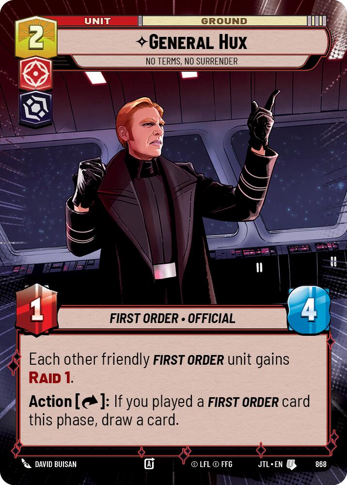 General Hux - No Terms, No Surrender (868) (Hyperspace Foil) (868) [Jump to Lightspeed] - The Mythic Store | 24h Order Processing