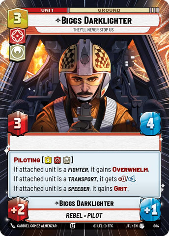 Biggs Darklighter - They'll Never Stop Us (884) (Hyperspace Foil) (884) [Jump to Lightspeed] - The Mythic Store | 24h Order Processing