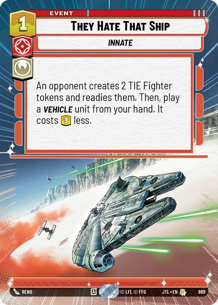 They Hate That Ship (889) (Hyperspace Foil) (889) [Jump to Lightspeed] - The Mythic Store | 24h Order Processing