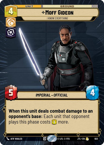 Moff Gideon - I Know Everything (922) (Hyperspace Foil) (922) [Jump to Lightspeed] - The Mythic Store | 24h Order Processing