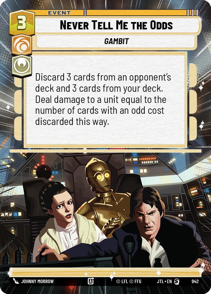 Never Tell Me the Odds (942) (Hyperspace Foil) (942) [Jump to Lightspeed] - The Mythic Store | 24h Order Processing