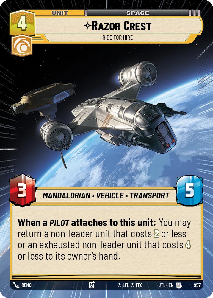 Razor Crest - Ride For Hire (957) (Hyperspace Foil) (957) [Jump to Lightspeed] - The Mythic Store | 24h Order Processing