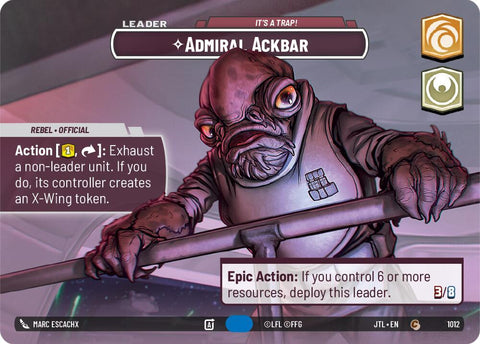 Admiral Ackbar - It's A Trap! (1012) (Showcase) (1012) [Jump to Lightspeed] - The Mythic Store | 24h Order Processing