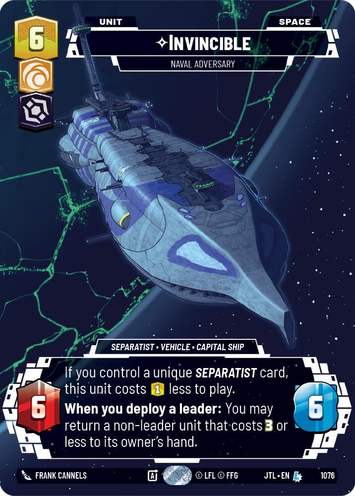 Invincible - Naval Adversary (1076) (Prestige Foil) (1076) [Jump to Lightspeed] - The Mythic Store | 24h Order Processing