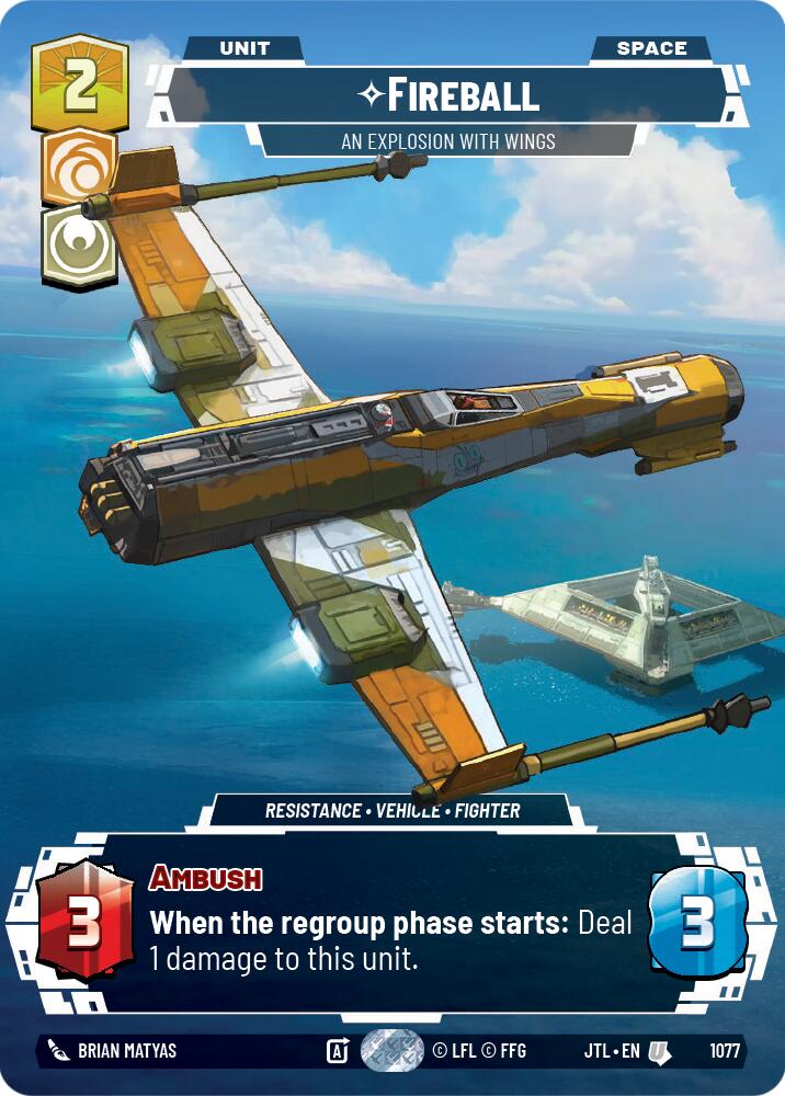 Fireball - An Explosion With Wings (1077) (Prestige Foil) (1077) [Jump to Lightspeed] - The Mythic Store | 24h Order Processing