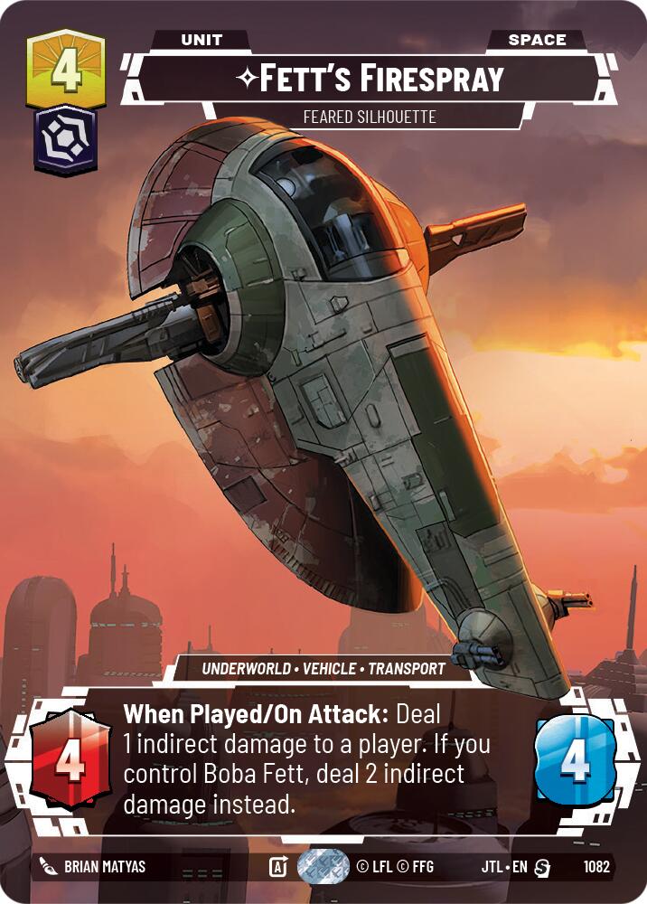 Fett's Firespray - Feared Silhouette (1082) (Prestige Foil) (1082) [Jump to Lightspeed] - The Mythic Store | 24h Order Processing