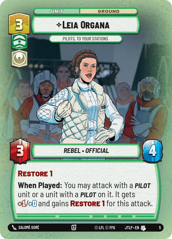 Leia Organa - Pilots, To Your Stations (5) (5) [Jump to Lightspeed: Weekly Play] - The Mythic Store | 24h Order Processing