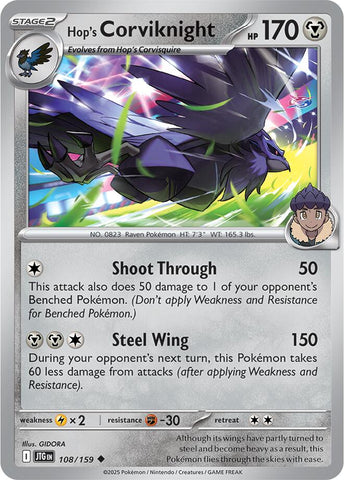 Hop's Corviknight (108/159) [Scarlet & Violet: Journey Together] - The Mythic Store | 24h Order Processing