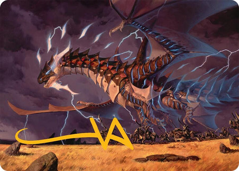 Neriv, Heart of the Storm Art Card (25/54) (Gold-Stamped Signature) [Tarkir: Dragonstorm Art Series] - The Mythic Store | 24h Order Processing