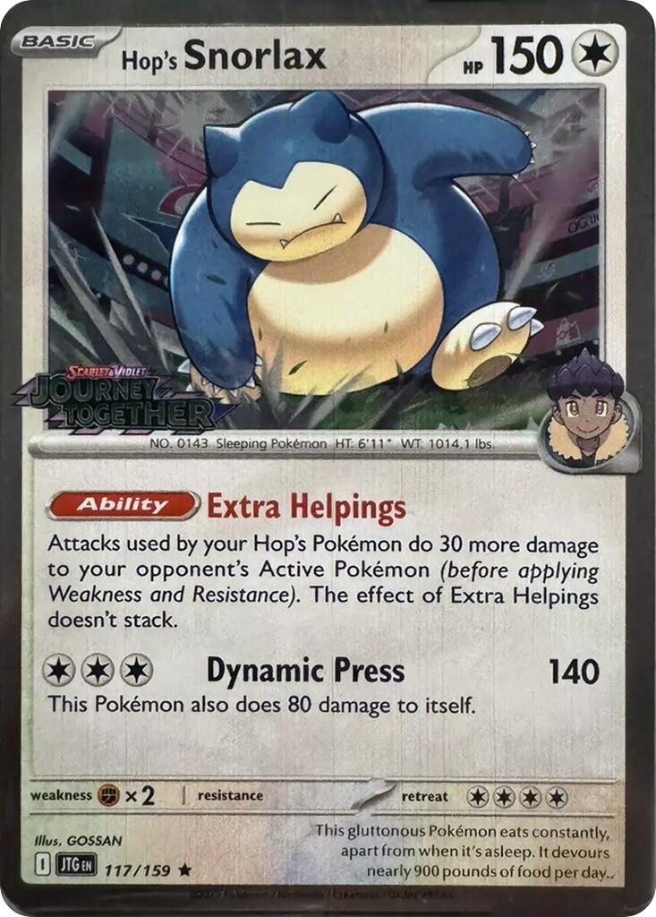 Hop's Snorlax (117/159) (Cosmos Holo) [Scarlet & Violet: Journey Together] - The Mythic Store | 24h Order Processing