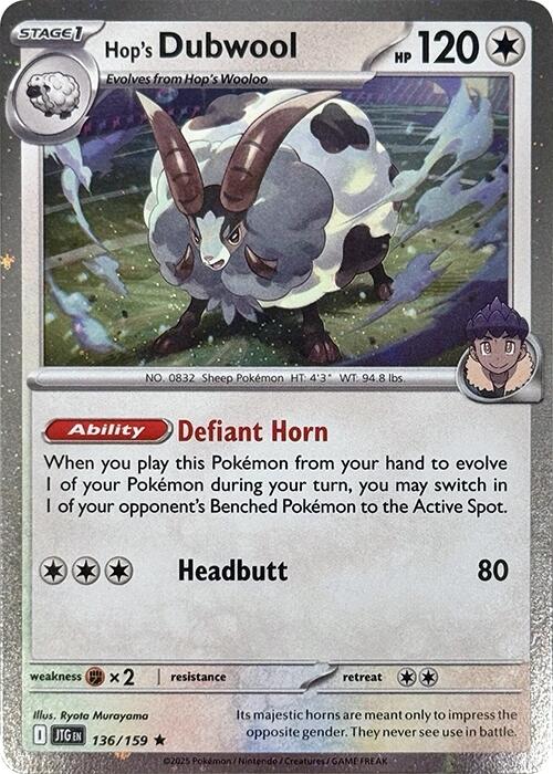 Hop's Dubwool (136/159) (Cosmos Holo) [Scarlet & Violet: Journey Together] - The Mythic Store | 24h Order Processing