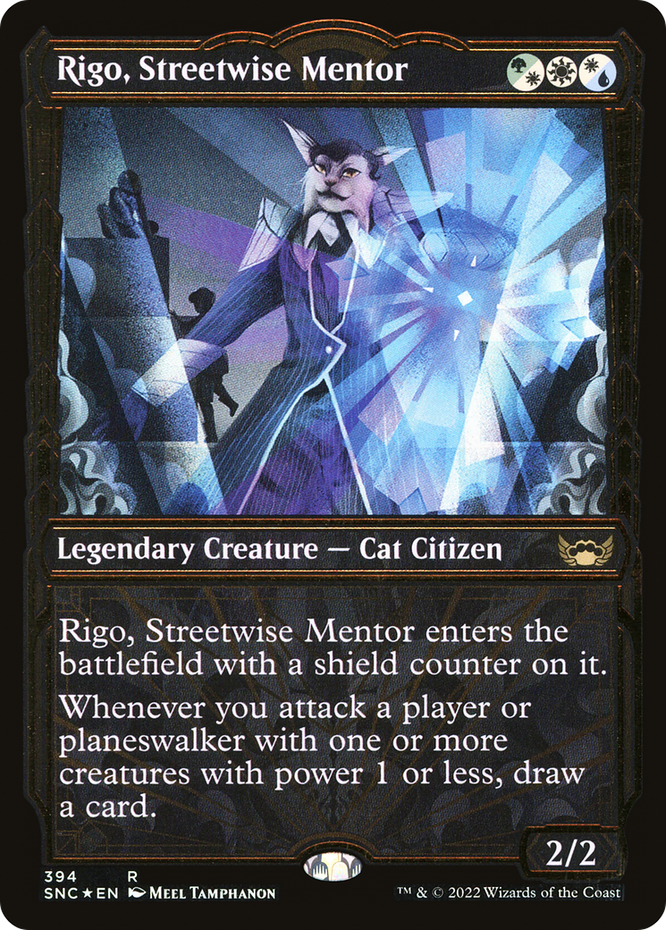Rigo, Streetwise Mentor (Showcase Golden Age Gilded Foil) [Streets of New Capenna] - The Mythic Store | 24h Order Processing