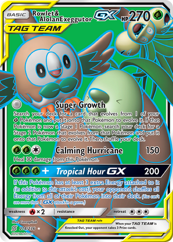 Rowlet & Alolan Exeggutor GX (214/236) [Sun & Moon: Unified Minds] - The Mythic Store | 24h Order Processing