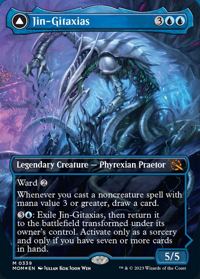 Jin-Gitaxias // The Great Synthesis (Borderless Alternate Art) [March of the Machine] - The Mythic Store | 24h Order Processing