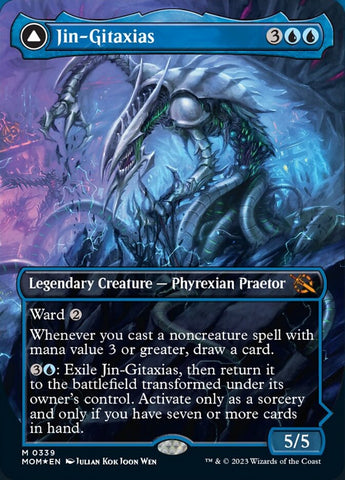 Jin-Gitaxias // The Great Synthesis (Borderless Alternate Art) [March of the Machine] - The Mythic Store | 24h Order Processing