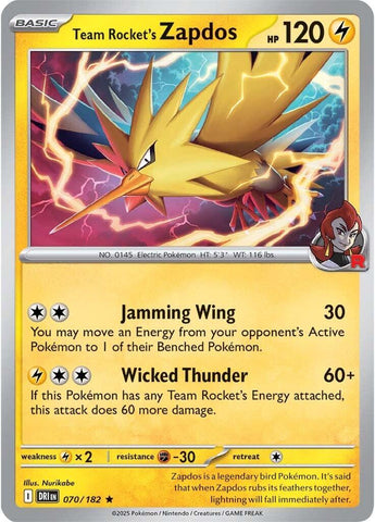 Team Rocket's Zapdos (070/182) [Scarlet & Violet: Destined Rivals] - The Mythic Store | 24h Order Processing
