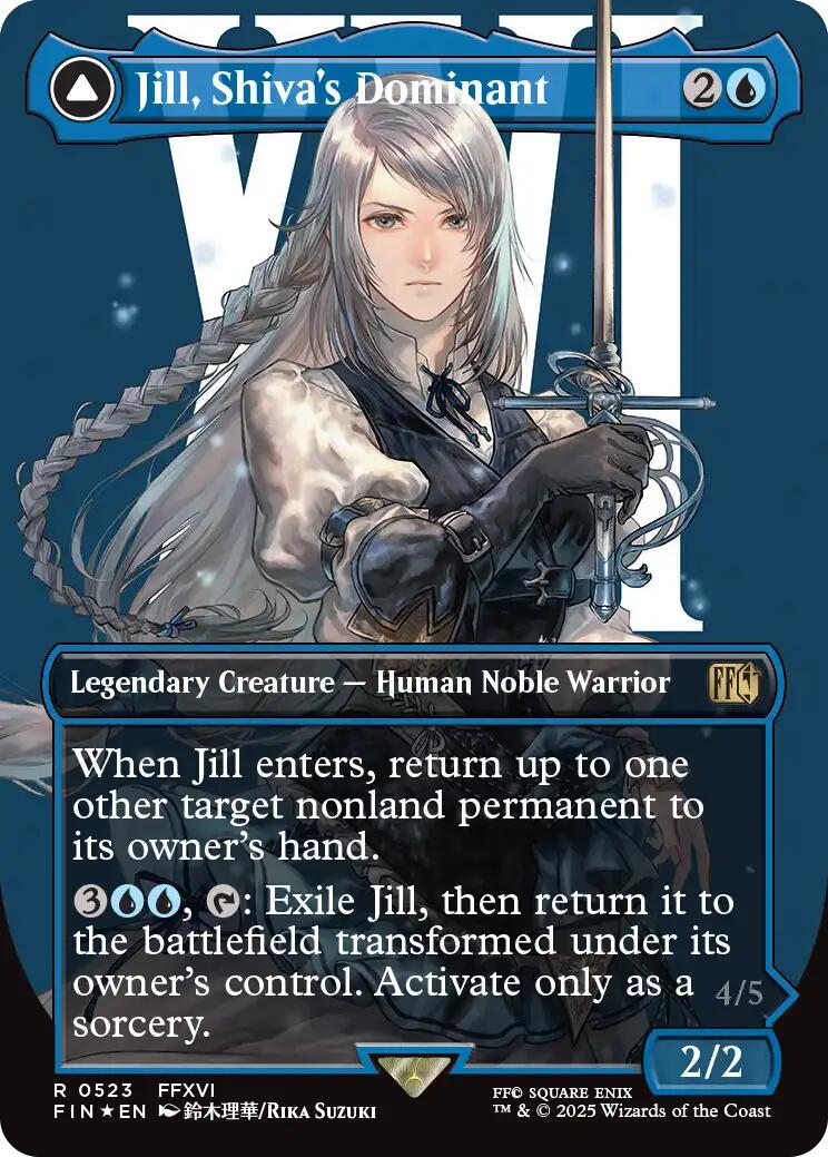 Jill, Shiva's Dominant // Shiva, Warden of Ice (Borderless) (Surge Foil) [FINAL FANTASY] - The Mythic Store | 24h Order Processing