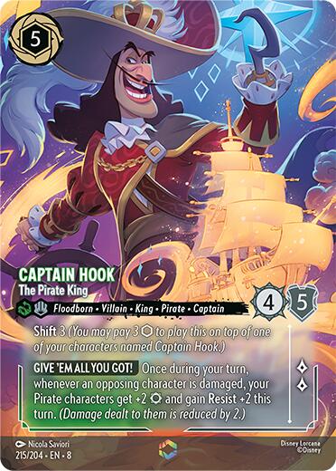 Captain Hook - The Pirate King (Enchanted) (215/204) [Reign of Jafar] - The Mythic Store | 24h Order Processing