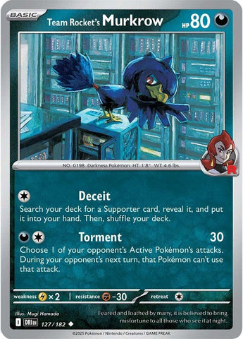 Team Rocket's Murkrow (127/182) [Scarlet & Violet: Destined Rivals] - The Mythic Store | 24h Order Processing