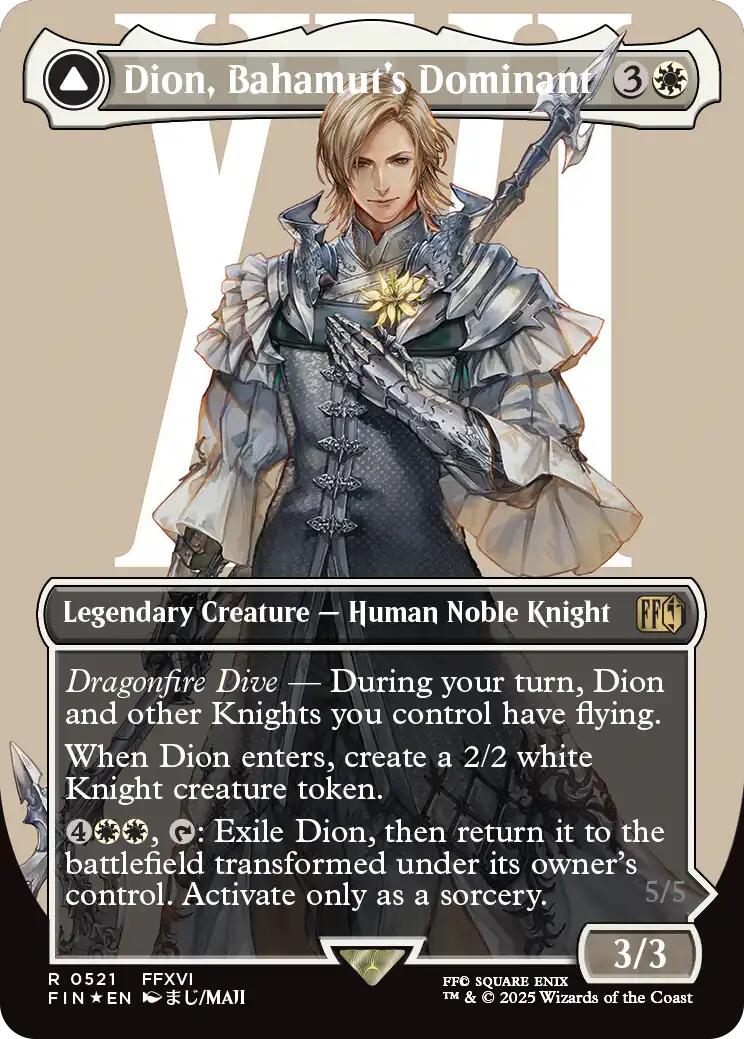 Dion, Bahamut's Dominant // Bahamut, Warden of Light (Borderless) (Surge Foil) [FINAL FANTASY] - The Mythic Store | 24h Order Processing