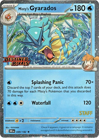 Misty's Gyarados (049/182) (Prerelease Staff) [Scarlet & Violet: Destined Rivals] - The Mythic Store | 24h Order Processing