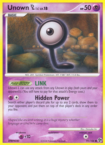 Unown L (91/106) [Diamond & Pearl: Great Encounters] - The Mythic Store | 24h Order Processing