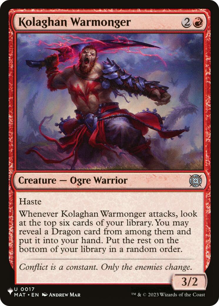 Kolaghan Warmonger [The List] - The Mythic Store | 24h Order Processing