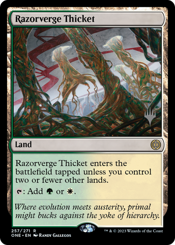 Razorverge Thicket (Promo Pack) [Phyrexia: All Will Be One Promos] - The Mythic Store | 24h Order Processing