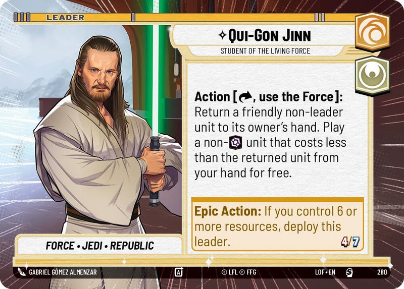 Qui-Gon Jinn - Student of the Living Force (280) (Hyperspace) (280) [Legends of the Force] - The Mythic Store | 24h Order Processing